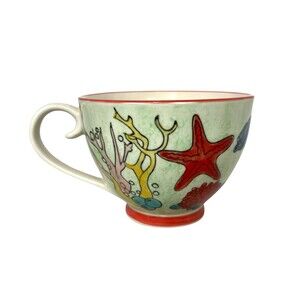 Royal Coastal Under the Sea Ceramic Coffee Mug Coastal Seashore Beach Theme